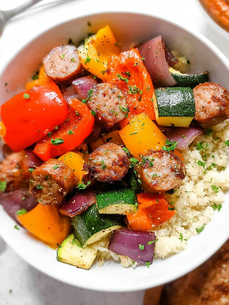 Air Fryer Chicken Sausage and Veggies