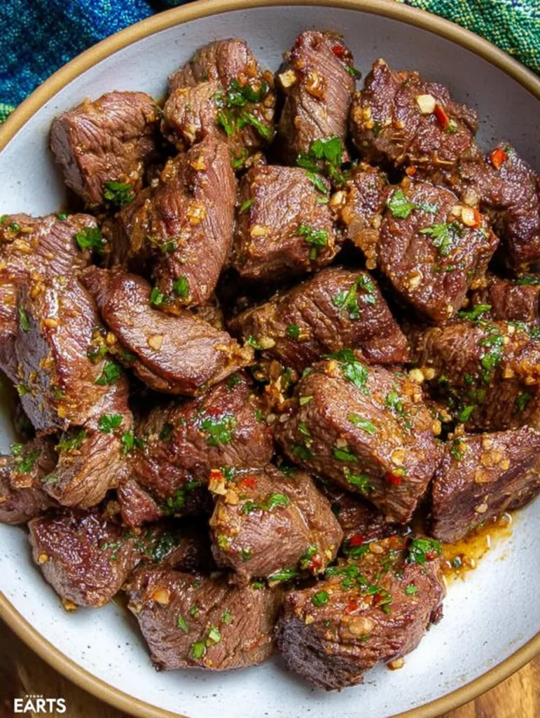 Air Fryer Garlic Butter Steak Bites