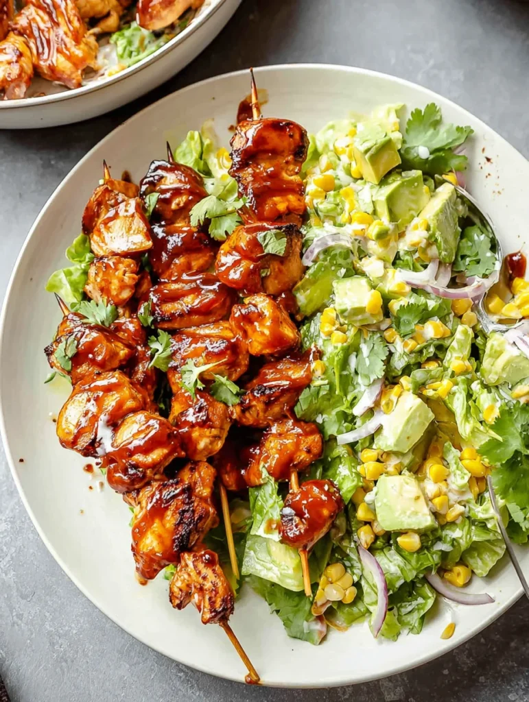BBQ Chicken Skewer Salad
