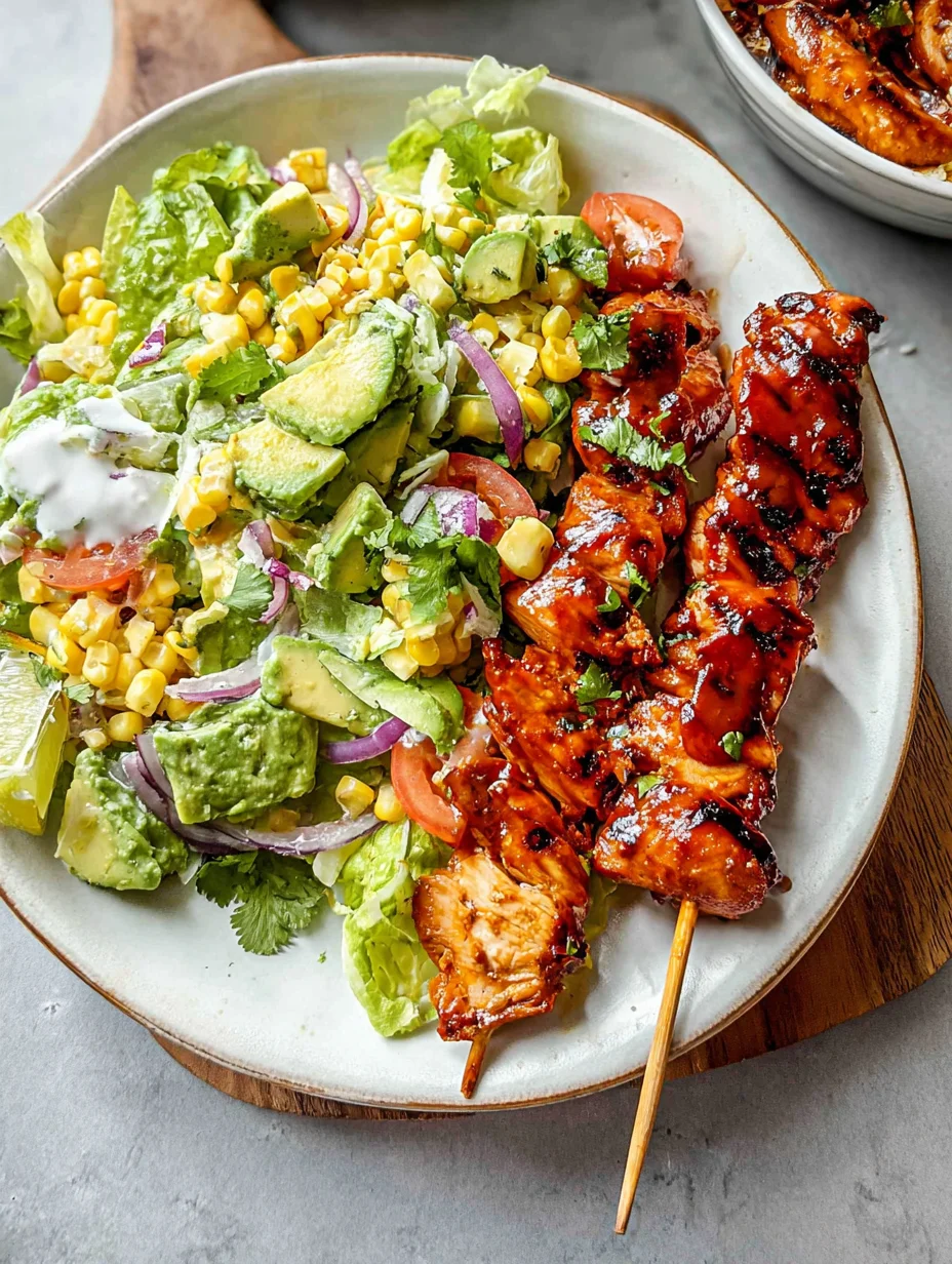 BBQ Chicken Skewer Salad