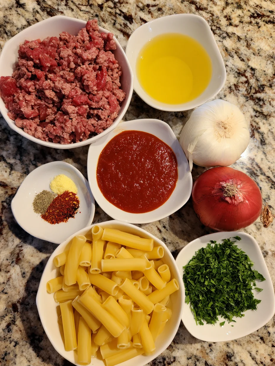 Cheesy Ground Beef Pasta Skillet