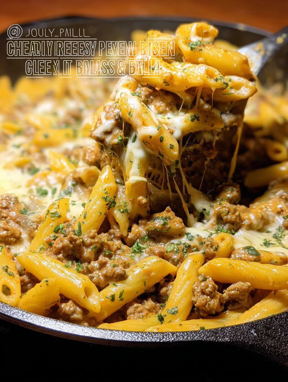 Cheesy Ground Beef Pasta Skillet