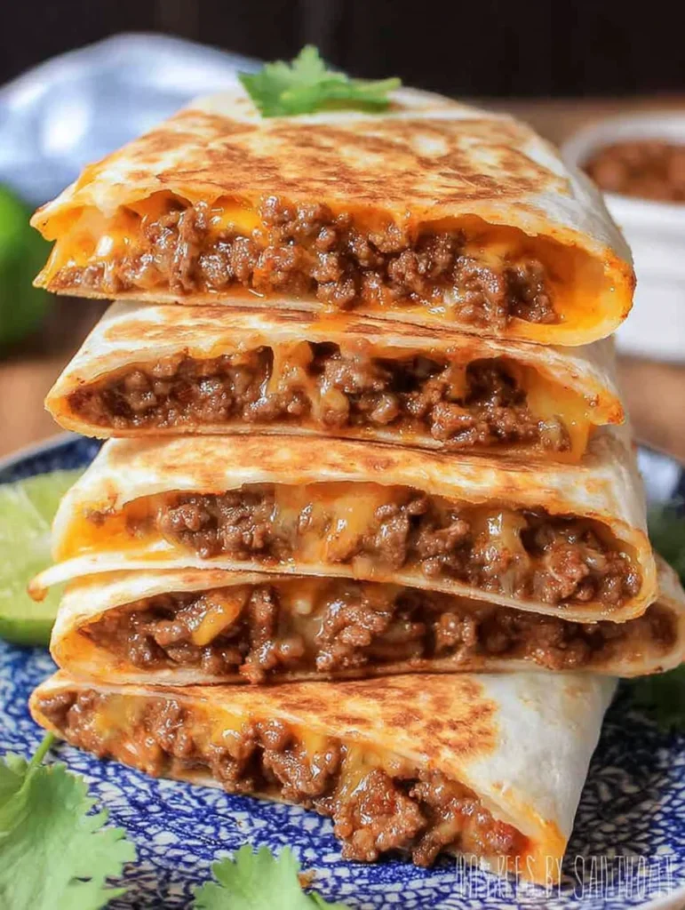 Cheesy Ground Beef Quesadillas