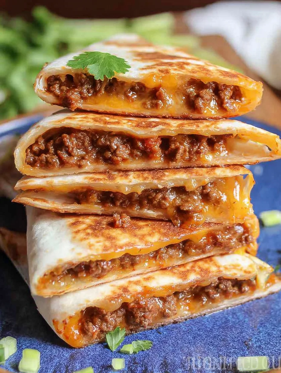 Cheesy Ground Beef Quesadillas