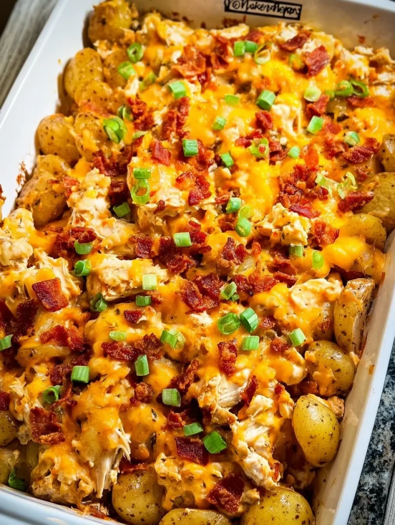 CHICKEN BACON RANCH CASSEROLE WITH POTATOES