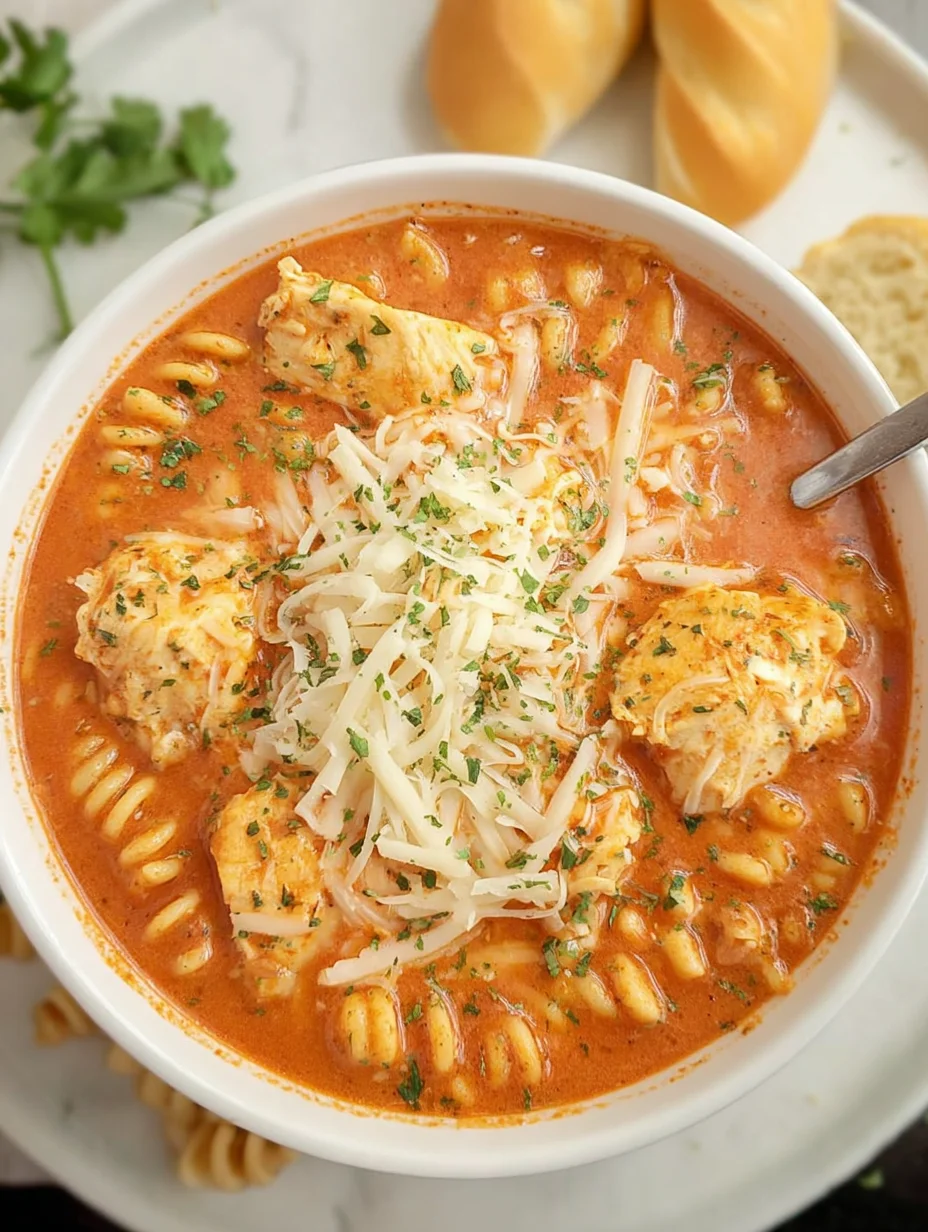 Crockpot Chicken Parmesan Soup
