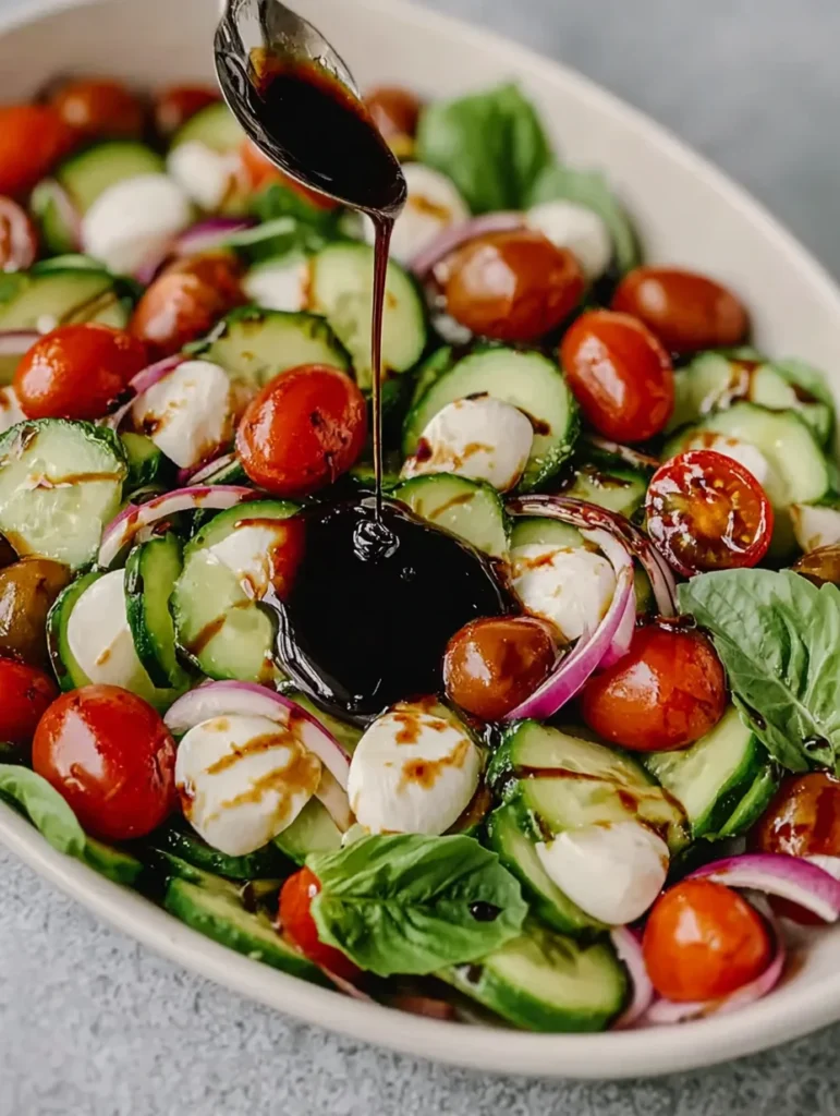 Fresh Cucumber Caprese Salad