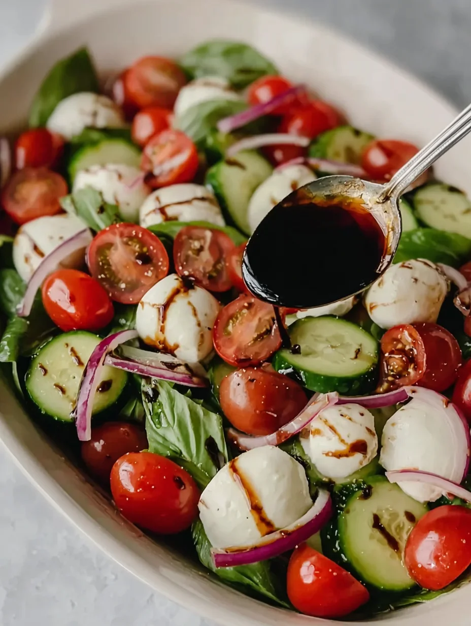 Fresh Cucumber Caprese Salad