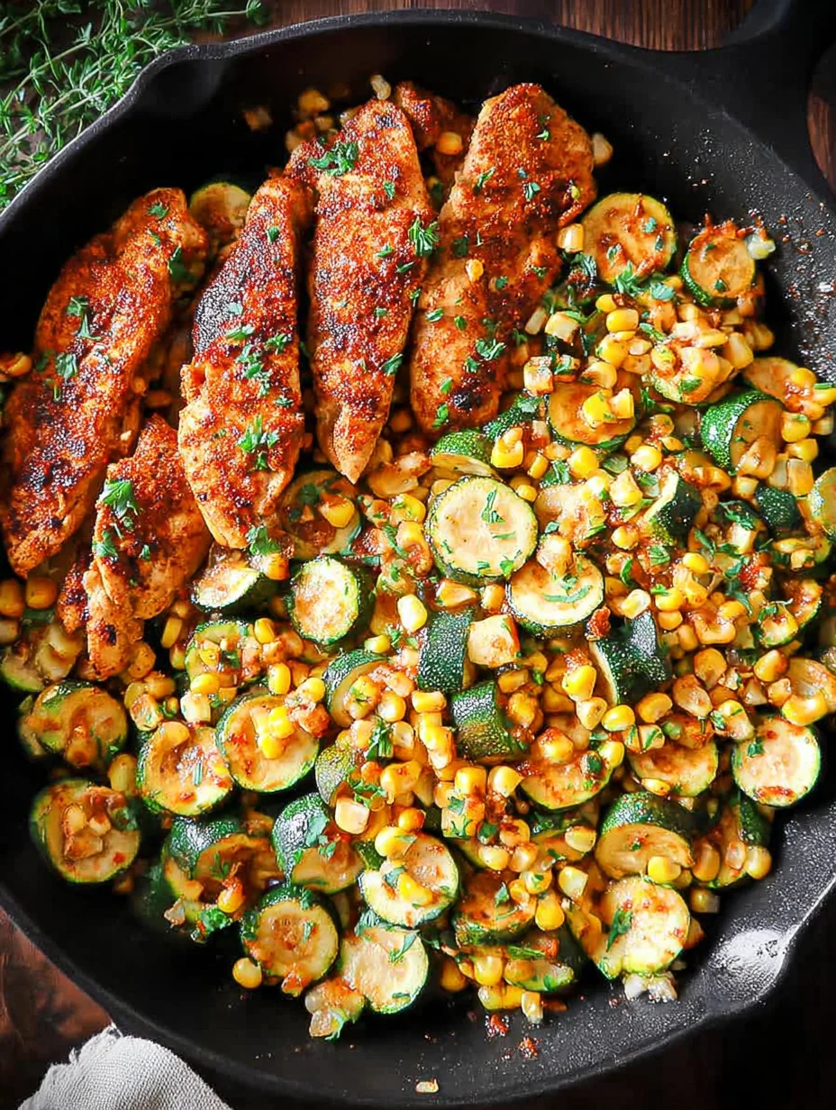 Garlic Butter Chicken with Zucchini and Corn