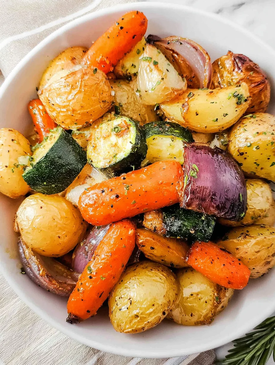 Garlic Herb Roasted Potatoes Carrots and Zucchini