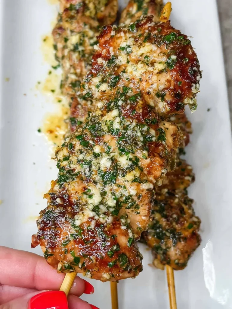 Garlic Parmesan Chicken Skewers