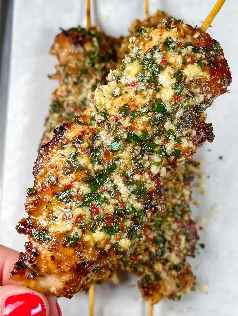 Garlic Parmesan Chicken Skewers