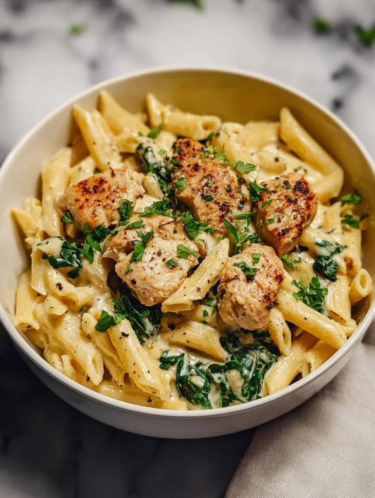 Healthy Garlic Parmesan Chicken Pasta