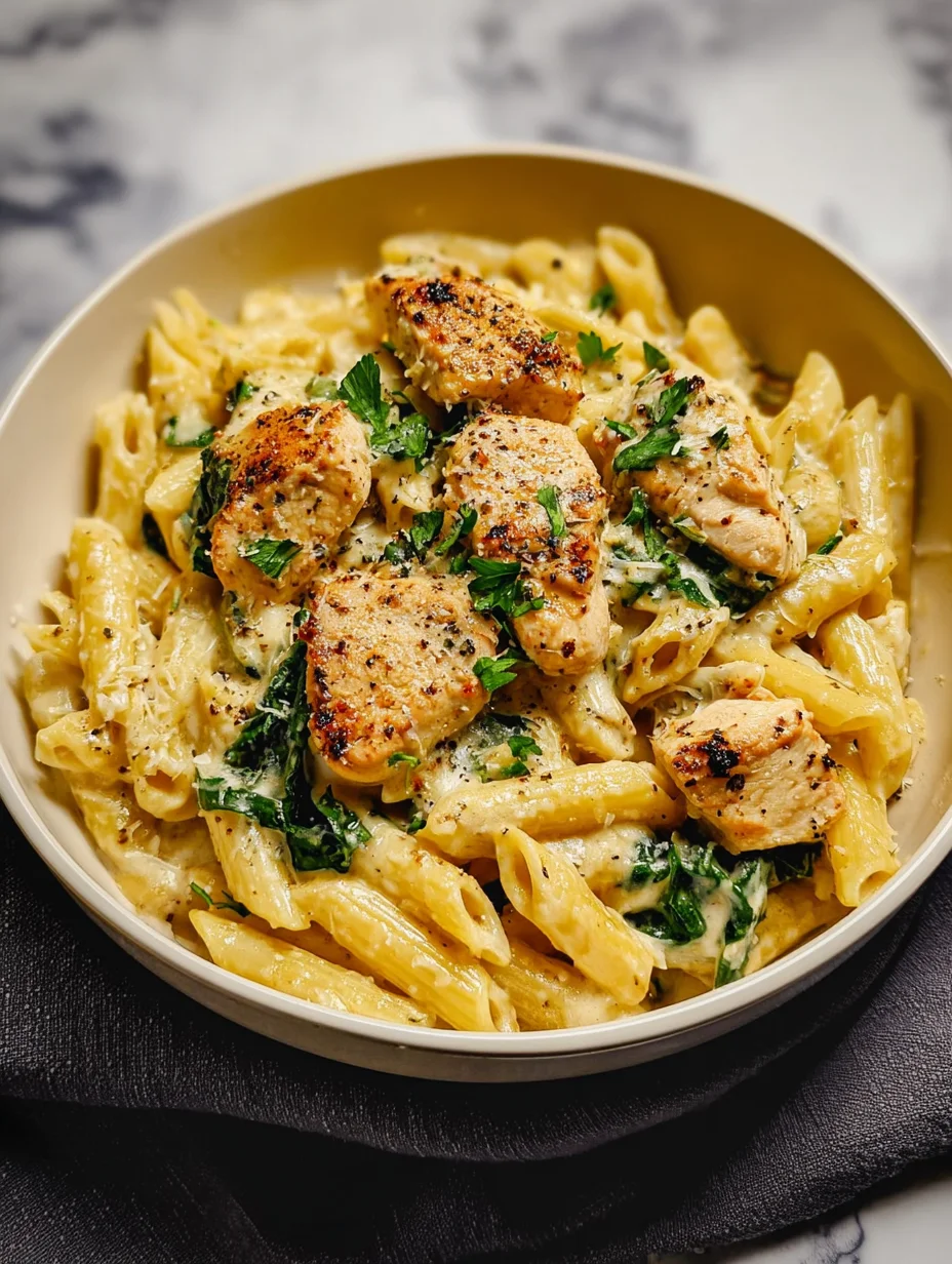 Healthy Garlic Parmesan Chicken Pasta
