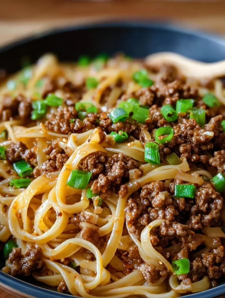 Mongolian Ground Beef Noodles