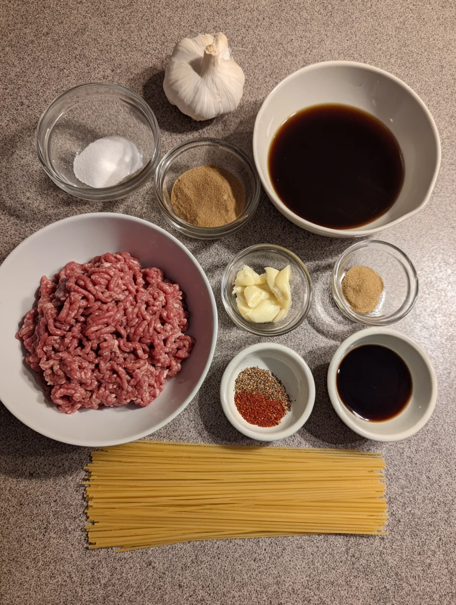 Mongolian Ground Beef Noodles