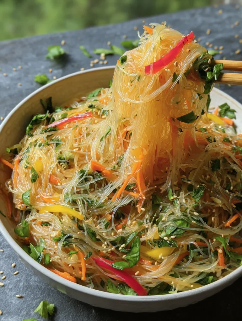 No Cook Noodle Salad with a Tangy Dressing