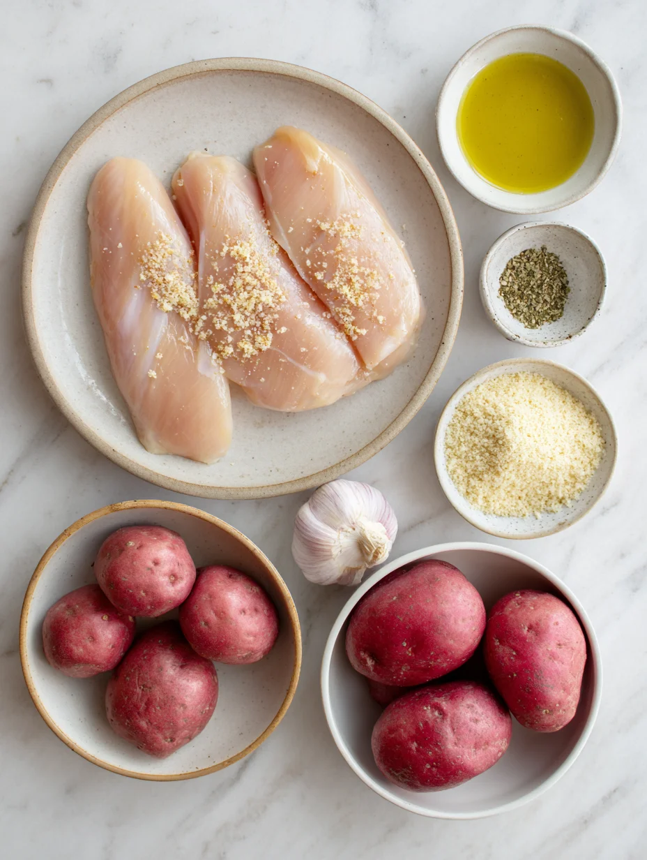Parmesan Crusted Chicken Sheet Pan Dinner