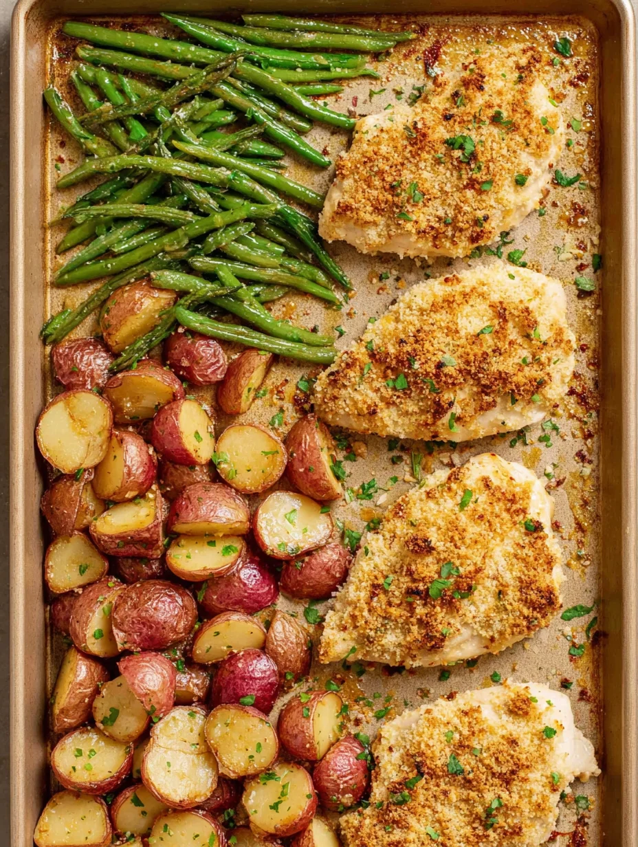 Parmesan Crusted Chicken Sheet Pan Dinner