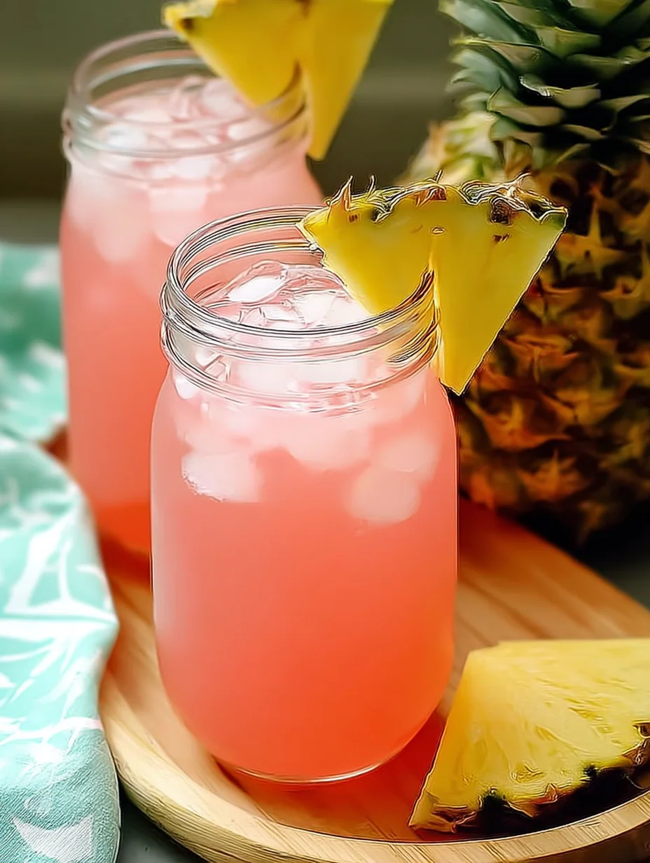 Pineapple Pink Lemonade Party Drink