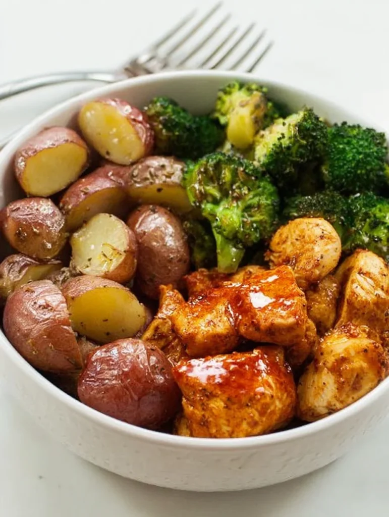 Skinny Chicken and Roasted Potato Bowl