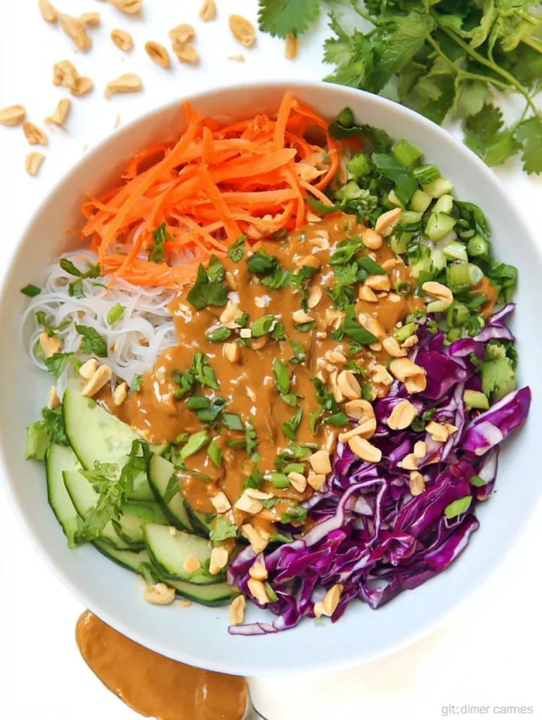 Spring Roll Bowl with Peanut Sauce