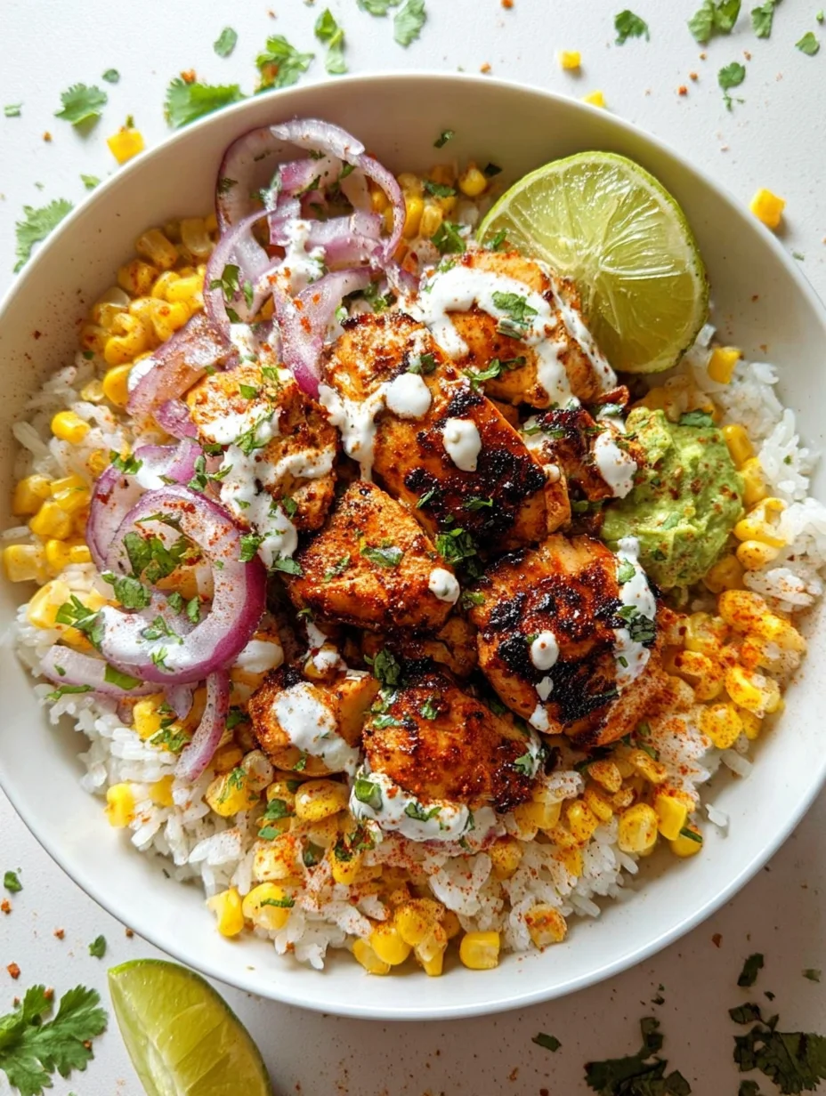 Street Corn Chicken Rice Bowl