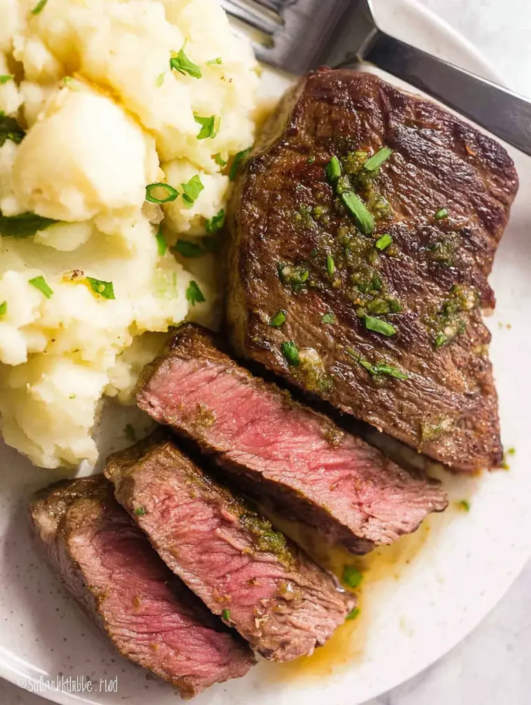Air Fryer Steak with Garlic Butter