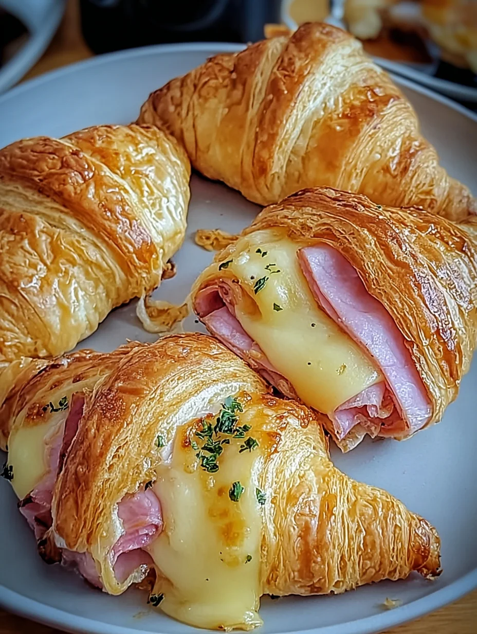 Baked Ham and Cheese Croissants