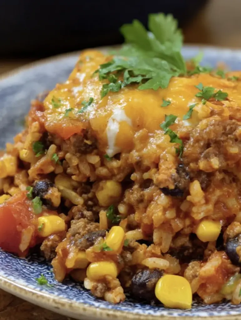 Beef Enchilada Casserole with Rice