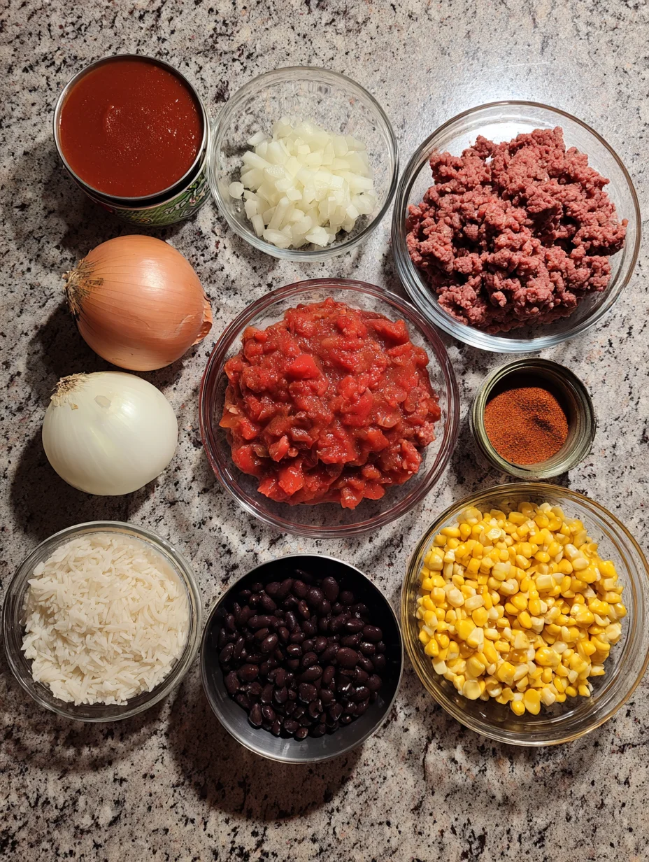 Beef Enchilada Casserole with Rice