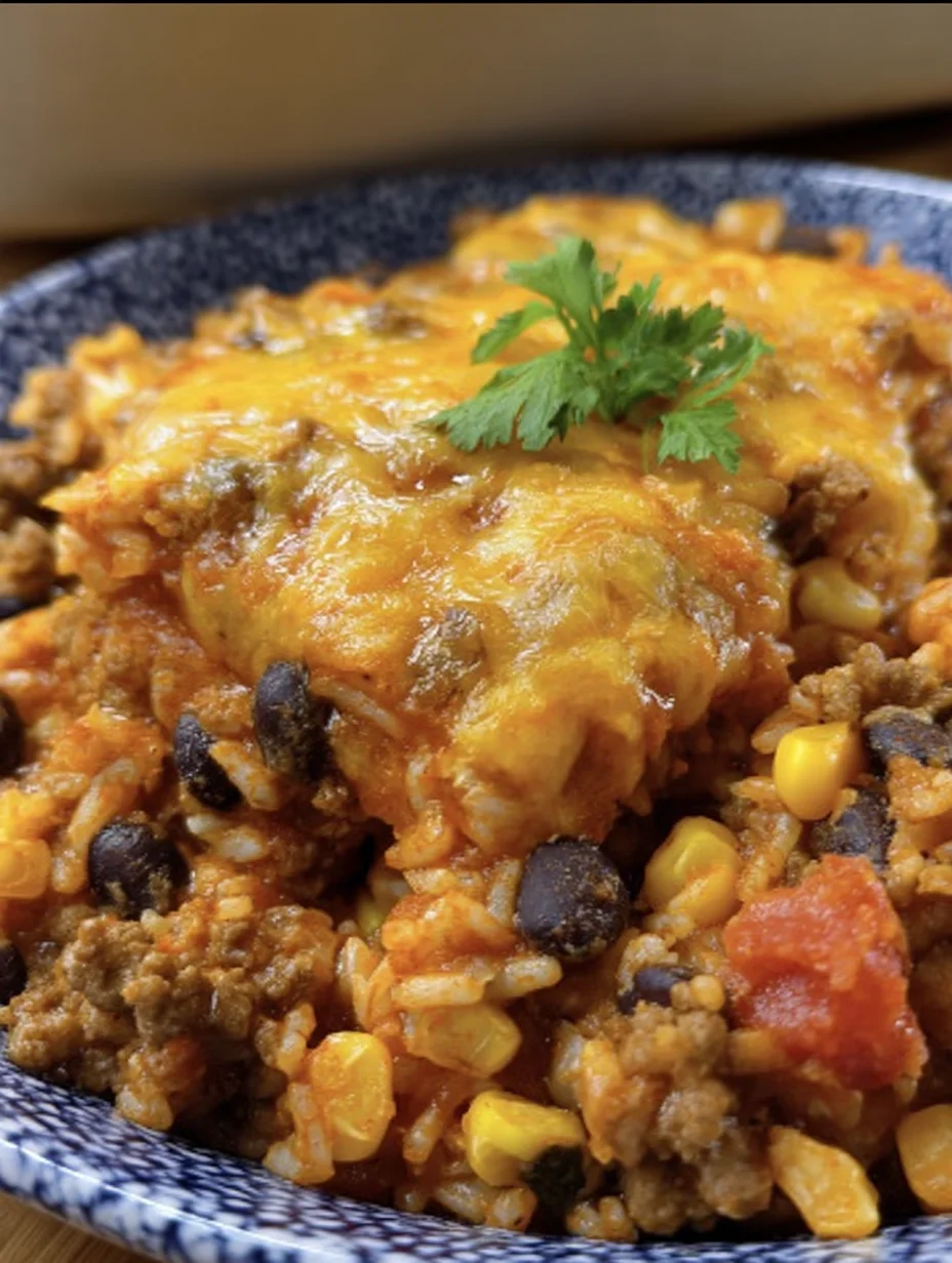 Beef Enchilada Casserole with Rice