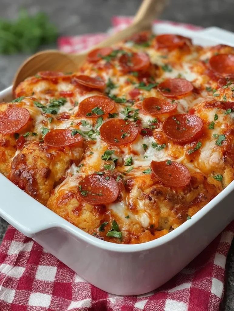 Bubble Up Biscuit Pizza Casserole