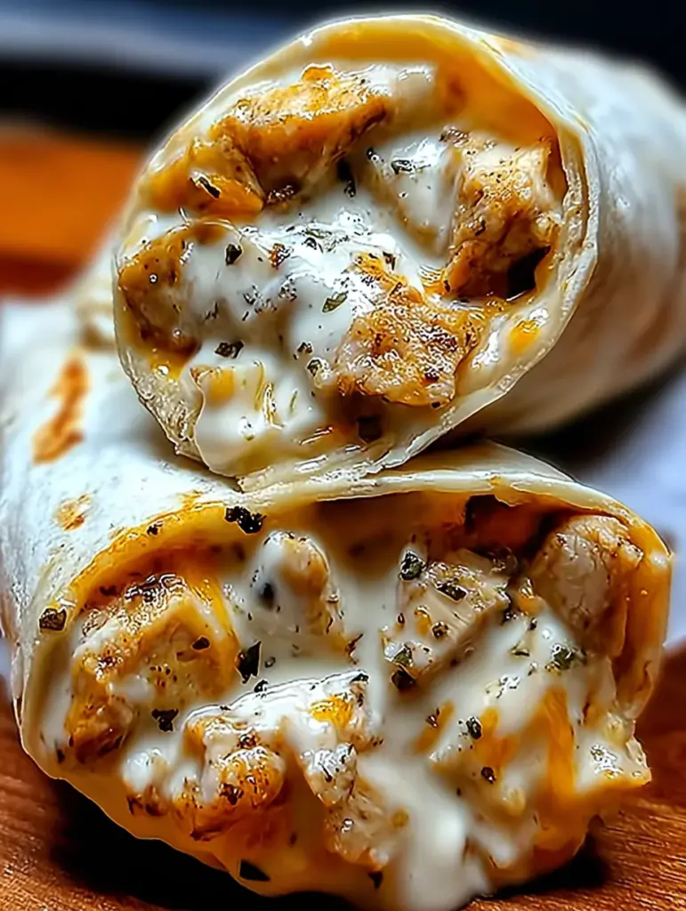Cheesy Garlic Chicken Wraps