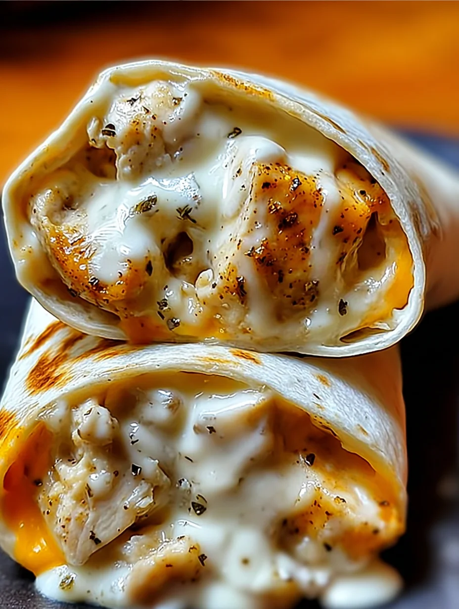 Cheesy Garlic Chicken Wraps