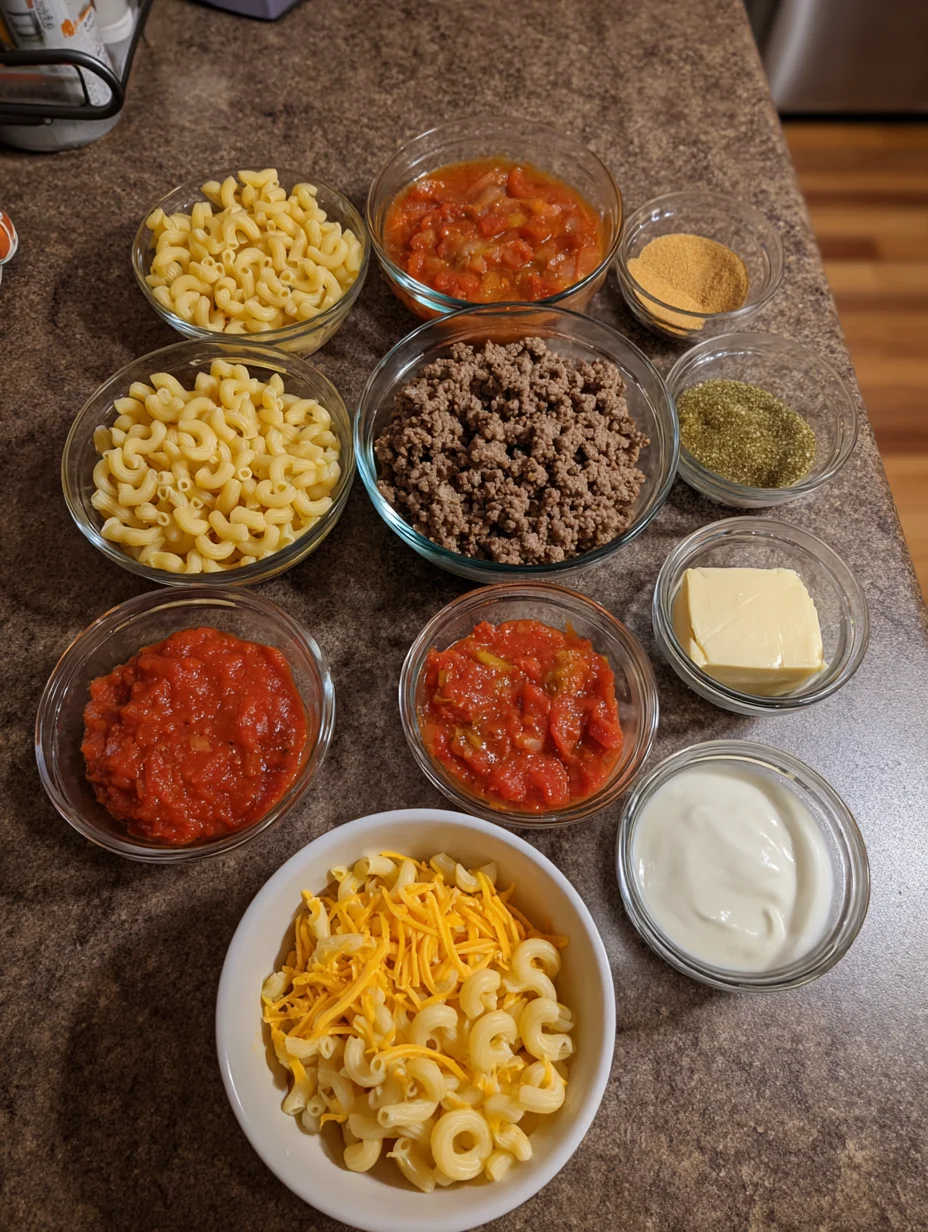 Creamy Rotel Pasta with Ground Beef