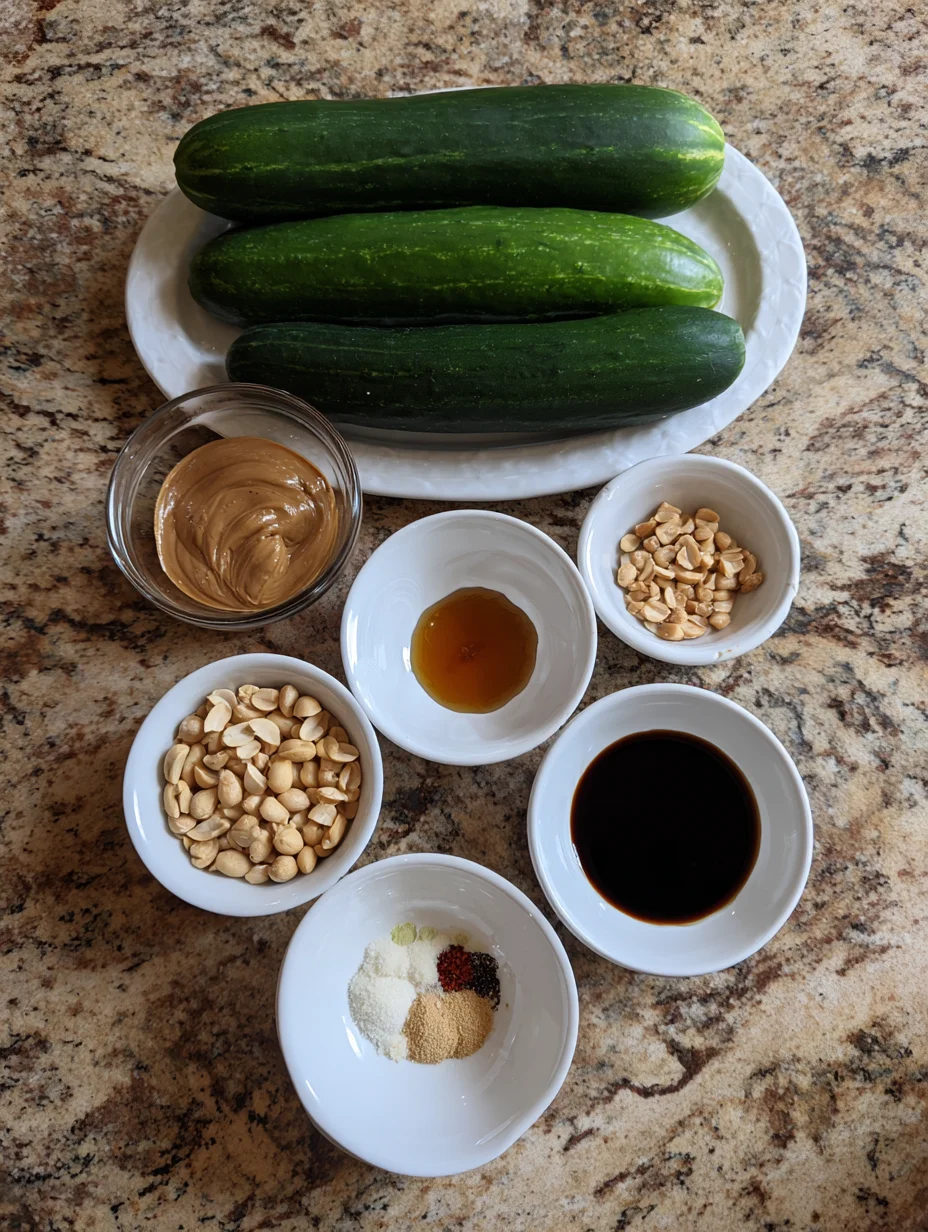 Cucumbers in Spicy Peanut Sauce