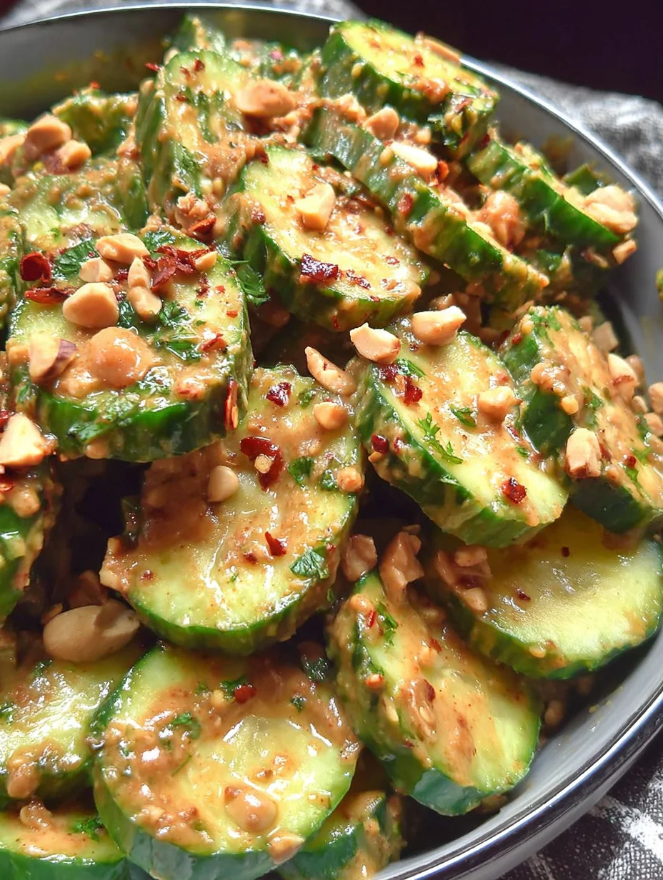 Cucumbers in Spicy Peanut Sauce