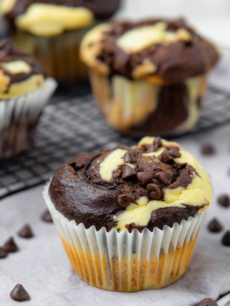 Double Chocolate Cheesecake Muffins