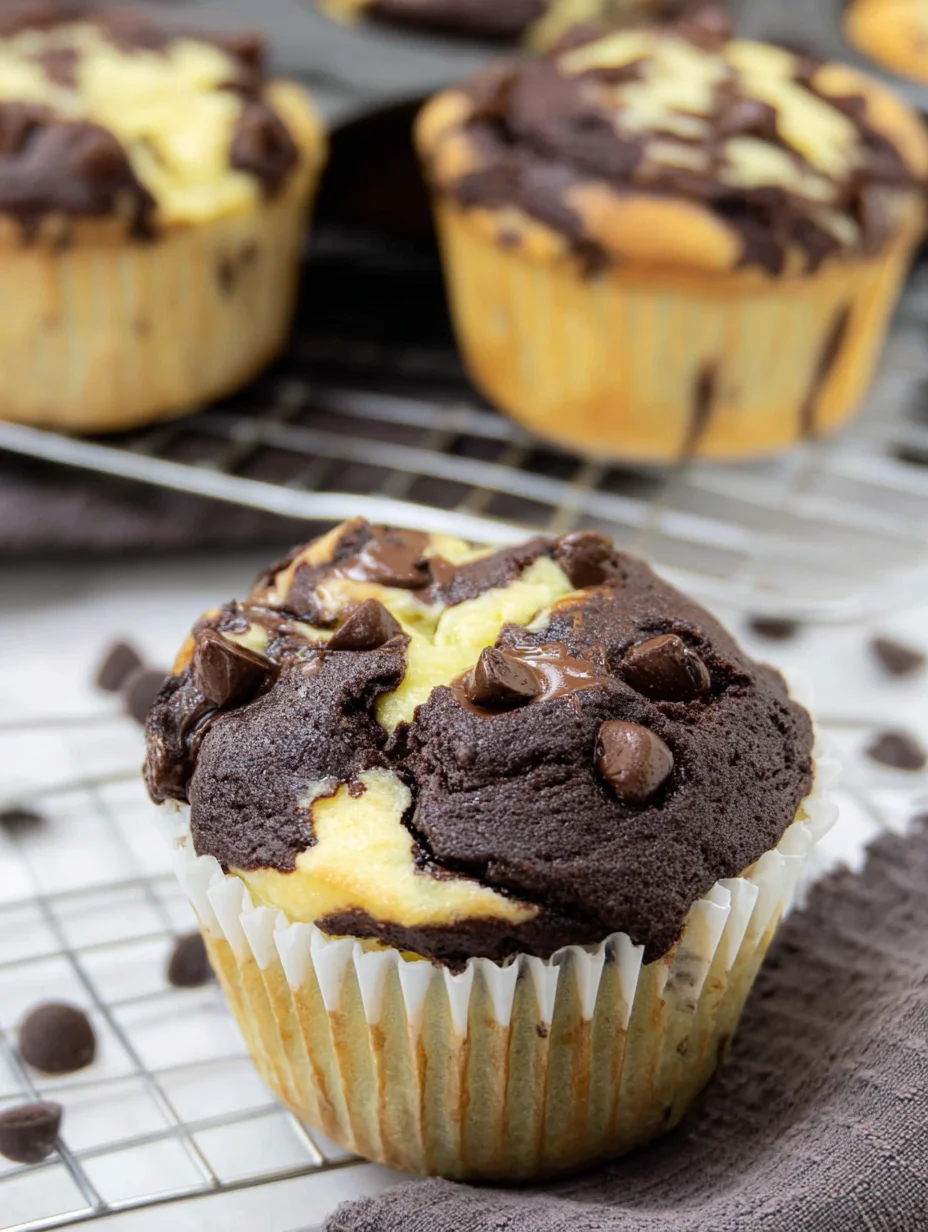 Double Chocolate Cheesecake Muffins