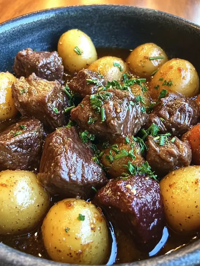 Garlic Butter Beef Bites with Potatoes