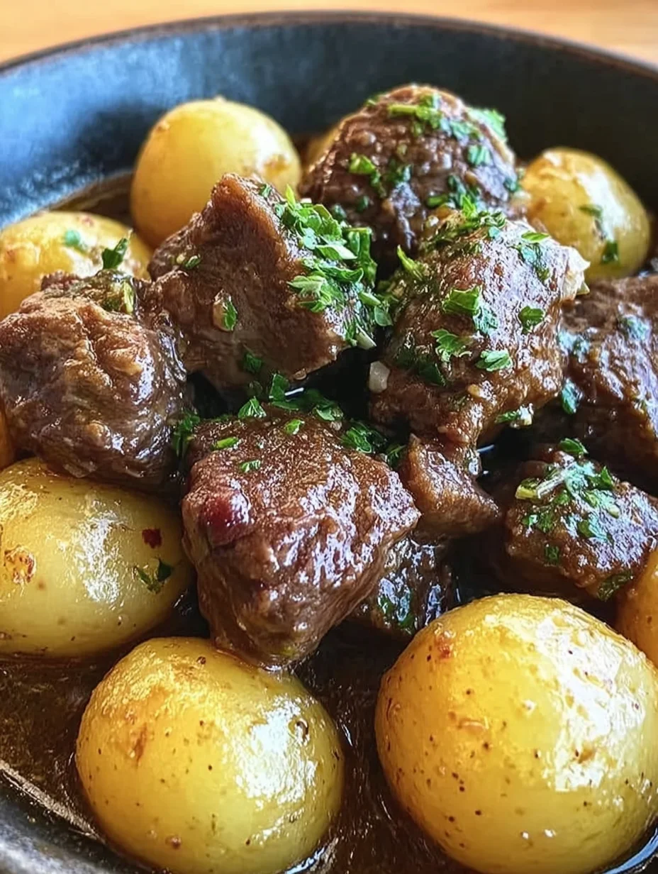 Garlic Butter Beef Bites with Potatoes