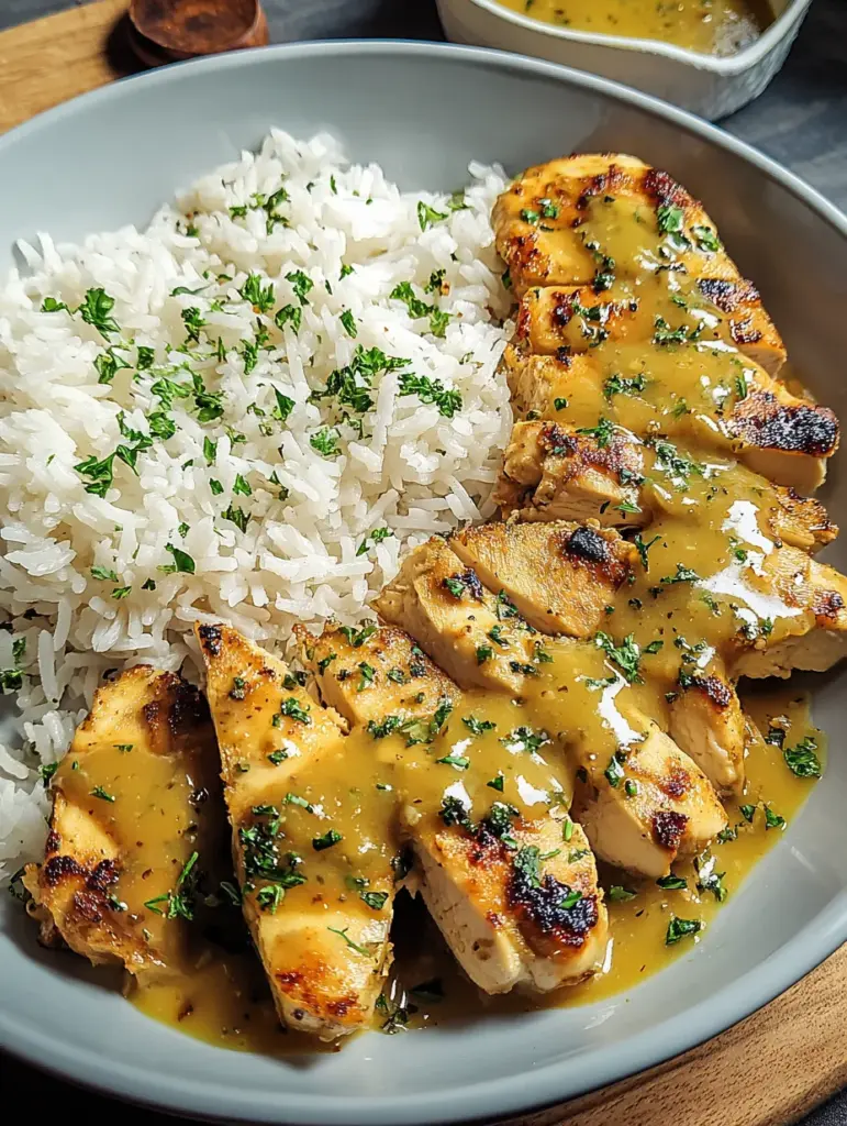 Honig Senf Hähnchen mit Reis