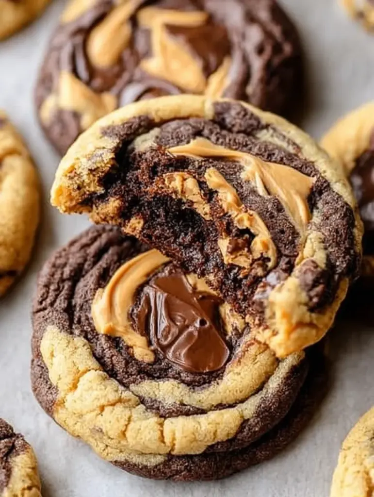 Peanut Butter Brownie Swirl Cookies