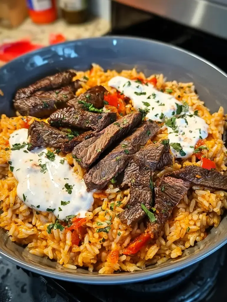 Steak Queso Rice