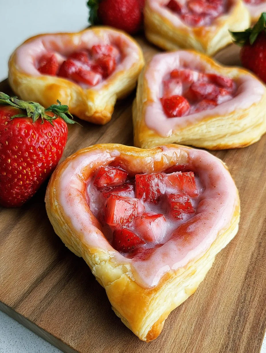 Strawberry Cream Cheese Heart Danishes