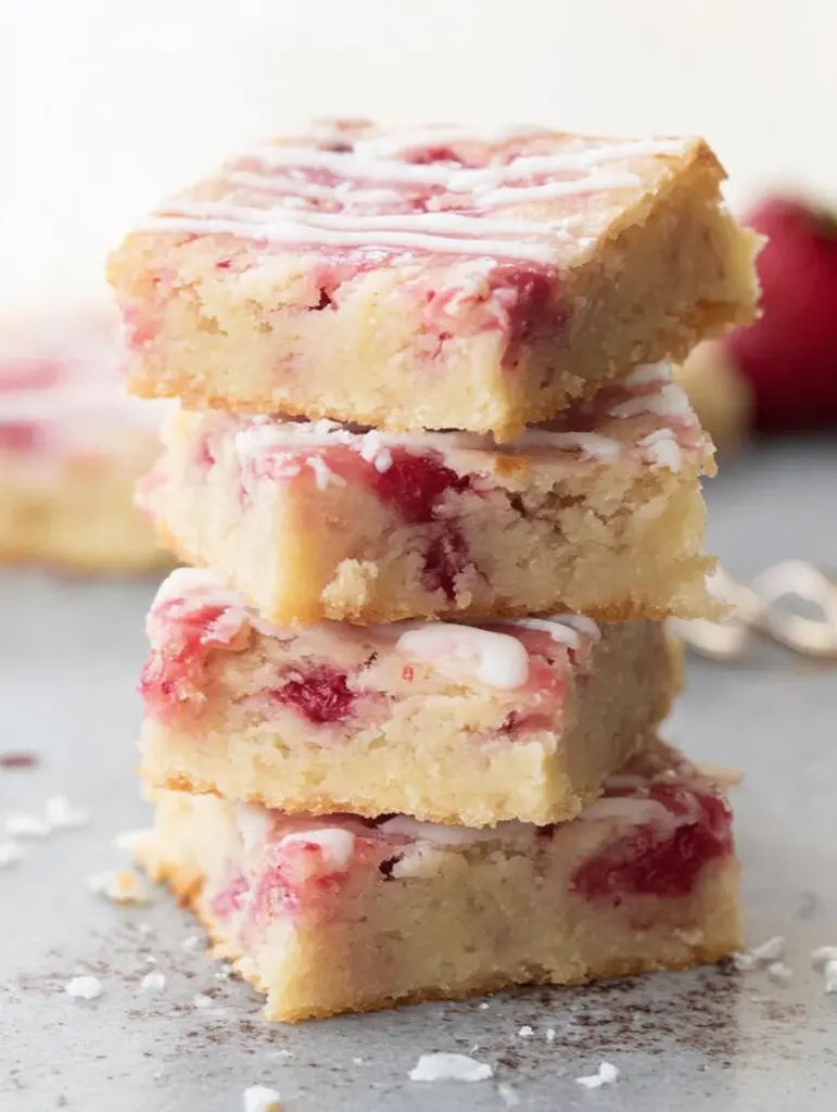 Strawberry Lemon Blondies