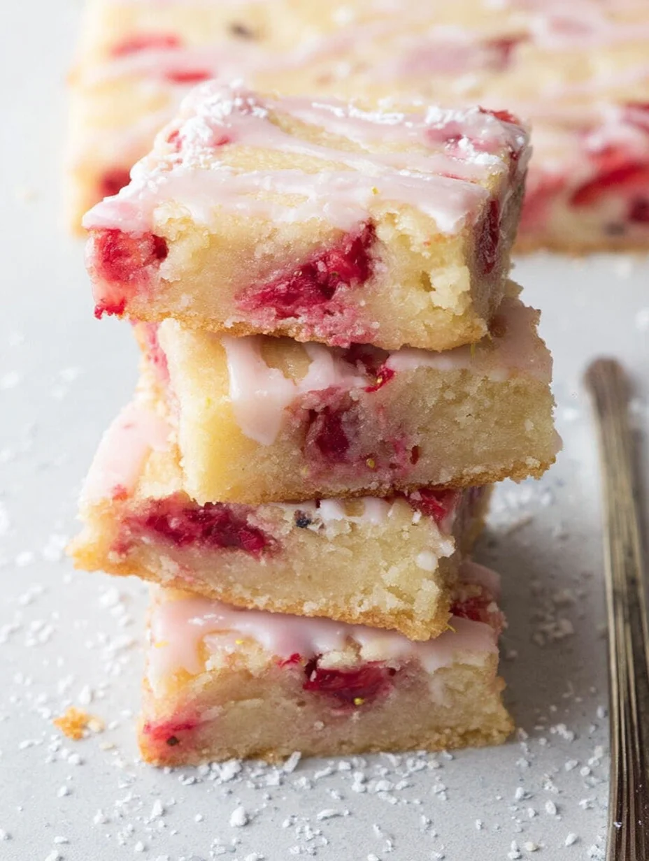 Strawberry Lemon Blondies