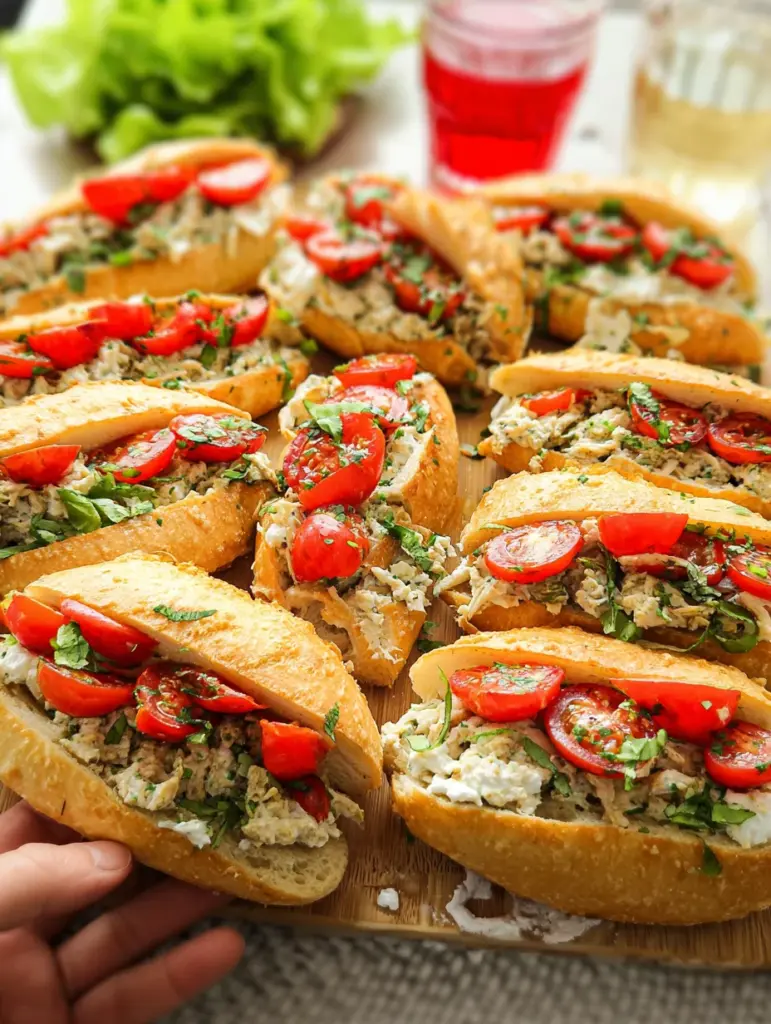 Tomatenbroodjes met kipsalade