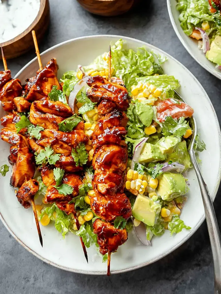 BBQ Chicken Skewer Salad